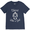shoot like a girl V-Neck Tee
