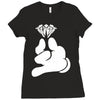 cartoon hands holding diamond Ladies Fitted T-Shirt
