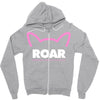 pussy roar - women's march alliance white logo Zipper Hoodie