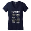 pug life Women's V-Neck T-Shirt