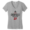 jet chemtrails red &amp; grey logo Women's V-Neck T-Shirt
