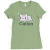 funny cat science t shirt Ladies Fitted T-Shirt