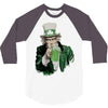 st patricks day  uncle sam 3/4 Sleeve Shirt