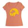 beach silhouette birds sand sunset Women's Triblend Scoop T-shirt