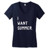 i want summer Women's V-Neck T-Shirt