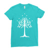 white tree of gondor Ladies Fitted T-Shirt