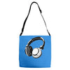 headphones black humor Adjustable Strap Totes