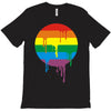 rainbow colored stripes dot running splashes T-Shirt