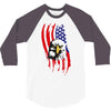 american eagle usa flag head 3/4 Sleeve Shirt