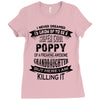 Super Cool Poppy Of A Freaking Awesome Granddaughter Ladies Fitted T-Shirt
