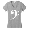 bass clef hat Women's V-Neck T-Shirt