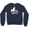 totally straight funny rainbow unicorn gay pride novelty fashion Crewneck Sweatshirt