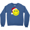 smiley face wears santa hat merry christmas Crewneck Sweatshirt