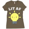 lit af kawaii light bulb Ladies Fitted T-Shirt