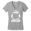 penguin chillax funny new Women's V-Neck T-Shirt
