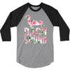 dachshund floral 3/4 Sleeve Shirt