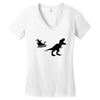noel dinosaur Women's V-Neck T-Shirt
