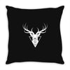 deer head vector white logo Throw Pillow