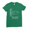 rabbit duck white Ladies Fitted T-Shirt
