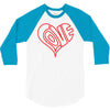 love heart outline valentine's day 3/4 Sleeve Shirt
