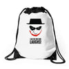 i am the one who laughs Drawstring Bags