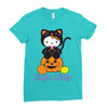 kitty halloween Ladies Fitted T-Shirt