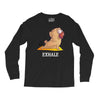 yoga pug exhale Long Sleeve Shirts
