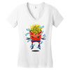 saiyan fries Women's V-Neck T-Shirt