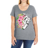 Heart And Flowers Ladies Curvy T-Shirt