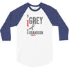 I Wear Grey For My Grandson (Brain Cancer Awareness) 3/4 Sleeve Shirt