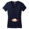 August Peeking Out Baby Boy Women's V-Neck T-Shirt