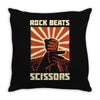 rock beat scissors Throw Pillow