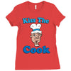 kiss the cook Ladies Fitted T-Shirt