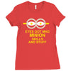 new mens womens kids eye got mad minion skills and stuff funny novelty Ladies Fitted T-Shirt