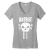 bassist skull Women's V-Neck T-Shirt