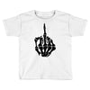 middle finger skeleton bone skull grafitti art Toddler T-shirt