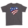 disstressed america flag heart Youth Tee