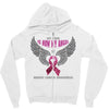my hero is now my angel breast cancer awareness Zipper Hoodie