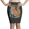 polygon fox graphic Pencil Skirts