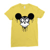 skull mickey cartoon Ladies Fitted T-Shirt