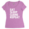 eat sleep game repeat Women's Triblend Scoop T-shirt