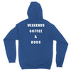 weekends coffe and dogs white back Unisex Hoodie