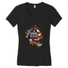 American Flag Q Fire Women's V-Neck T-Shirt
