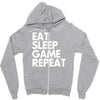 eat sleep game repeat Zipper Hoodie