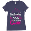 Celebrating With The 50th Birthday Queen Ladies Fitted T-Shirt