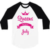queens are born in july 3/4 Sleeve Shirt