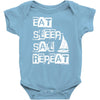 eat sleep sail repeat Baby Onesie