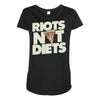 riots not diets Maternity Scoop Neck T-shirt