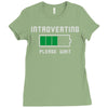 low battery introvert pun humor Ladies Fitted T-Shirt
