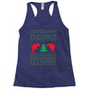 ugly sweater dinosour Racerback Tank